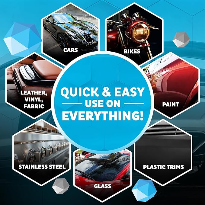 MAXLONE ™ Car Spray with Triphene® Technology, Quick Spray & Wipe Waterless Detailer - Clean, Shine, Protect Paint, Glass, Wheels, Trim Without Pre-Washing (20oz, 1 Gallon with 8 Micro Fiber Cloth)