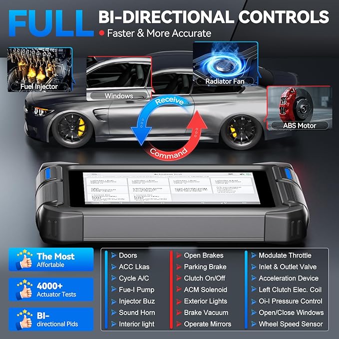 VDIAGTOOL Bidirectional Scan Tool VD70 Lite, OBD2 Scanner Diagnostic Tool with 31+ Resets, 2025 Scanner for Car, Full System Scan, CAN FD & DoIP, Free Update