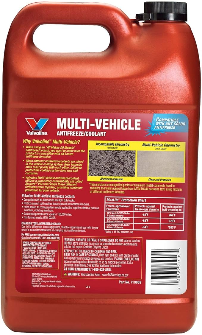 Valvoline Multi-Vehicle Concentrate Antifreeze/Coolant 1 GA, Case of 6