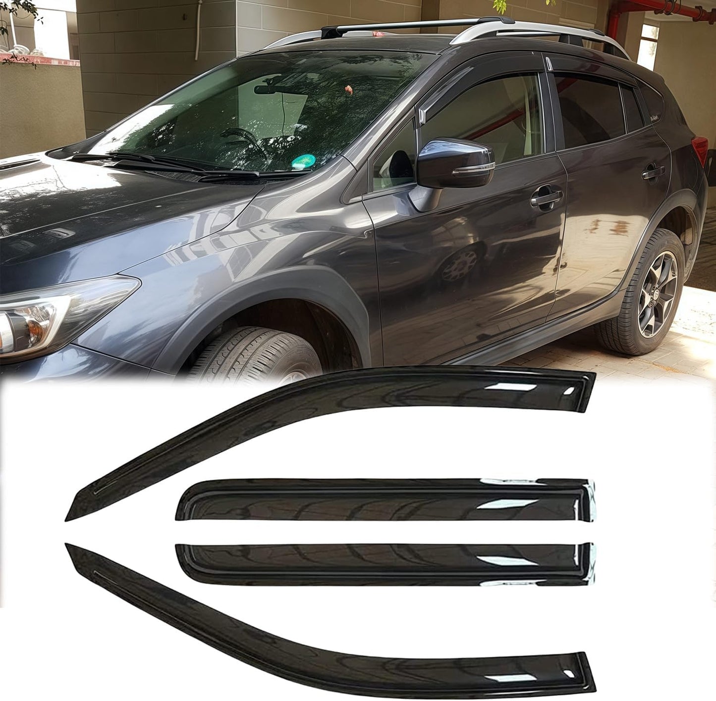 SUB26 Sunproof Waterproof Side Window Wind Deflector Window Visor fit for 2018-2023 Subaru Crosstrek XV&2017-2023 Impreza, 4pcs Protective Replacements Rain Guards Set