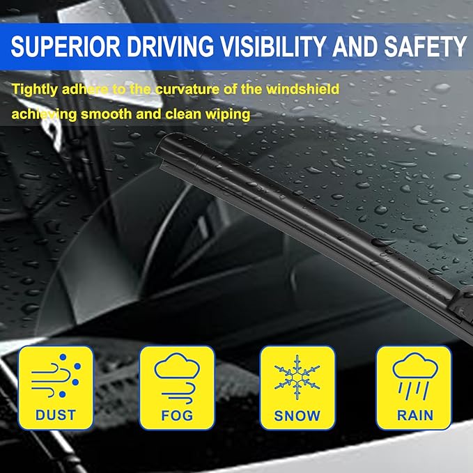 ANIKLUIM® 24"+21" Wiper Blades with 13" Rear Wiper Blade Set Replacement for 2009-2017 Traverse Windshield Wipers Original Factory Quality (Pack of 3)