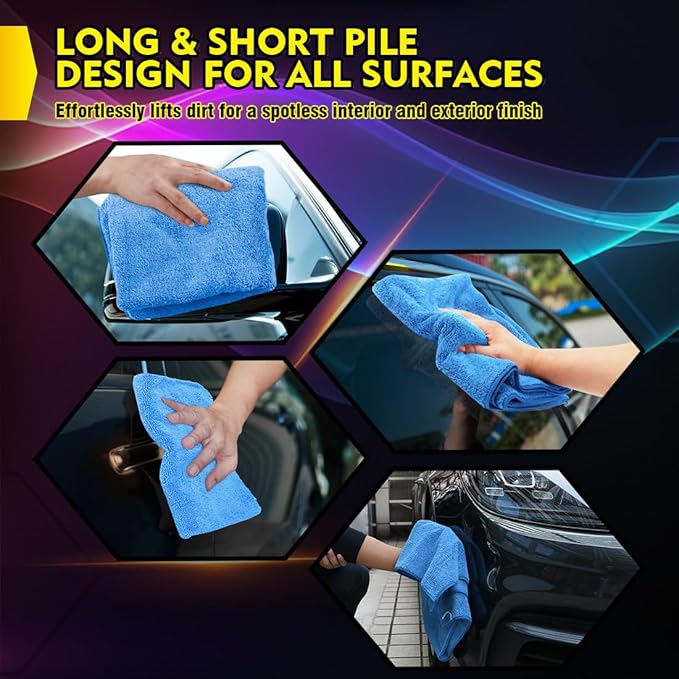 HOMEXCEL Car Drying Towels, 2 Pack Professional Microfiber Towels for Cars, Scratch-Free, Highly Absorbent Drying Towel for Cars, SUVs, RVs, Trucks, and Boats, 31 x 24 inch, Blue