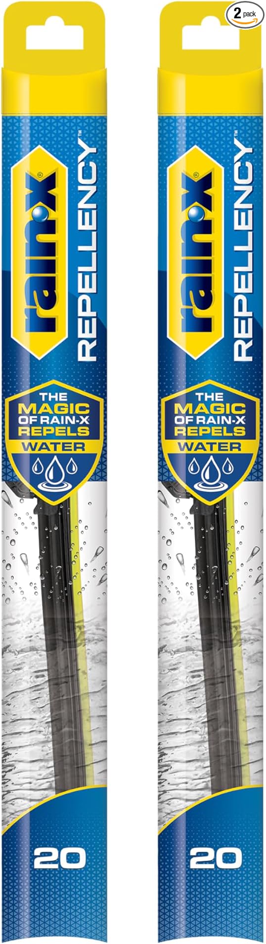 Rain-X 810362 Repellency Water Repellent Wiper Blades, 20" Windshield Wipers (Pack of 2) New & Improved Version of Latitude [Amazon Exclusive]