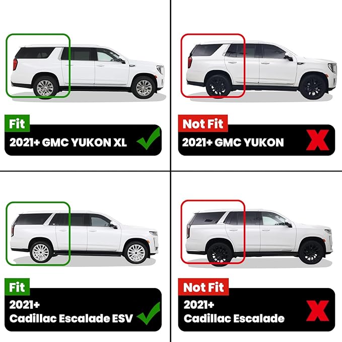 LASFIT Floor Mats 2021-2026 & Only 8 Seats (Not for 7/9 Seats) for Chevrolet Chevy Suburban/GMC Yukon XL (Only Yukon XL, Not Fit Yukon)/Cadillac Escalade ESV (Only Escalade ESV, Not Fit Escalade)