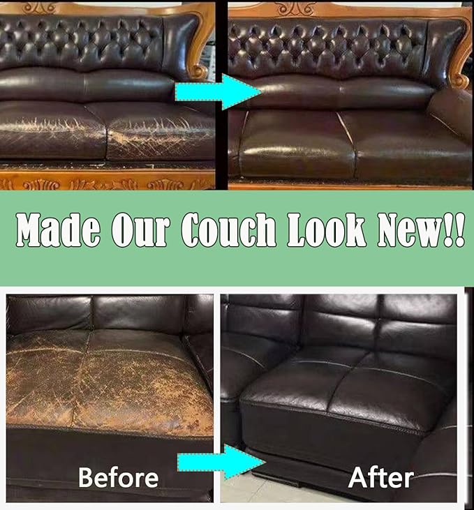 Leather Recoloring Balm, Brown Vinyl Leather Dye for Furniture Seat, Leather Repair Kit for Car Interior, Shoe Polish Paint