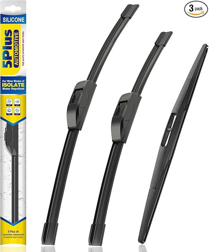 5 PLUS® Silicone Windshield Wipers Replacement for 2010-2014 Subaru Outback/2003-2006 Nissan Murano/2014-2017 INFINITI QX70 Wiper Blades(Set of 3),Windshield Wiper Blades For My Car-26"/19"/14"