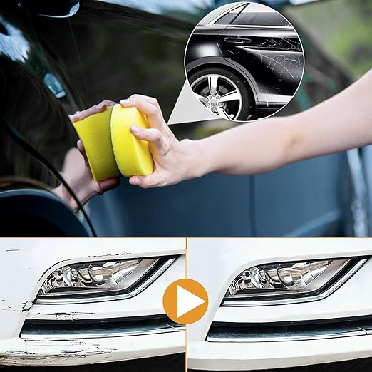 Scratch Remover for Vehicles, New Car Scratch Remover for Deep Scratches, Car Scratch Repair Paste, Cars Paint Scratch Repair Polishing Wax with Wipe & Sponge for Cars Vehicles Deep Scratches (2 PCS)