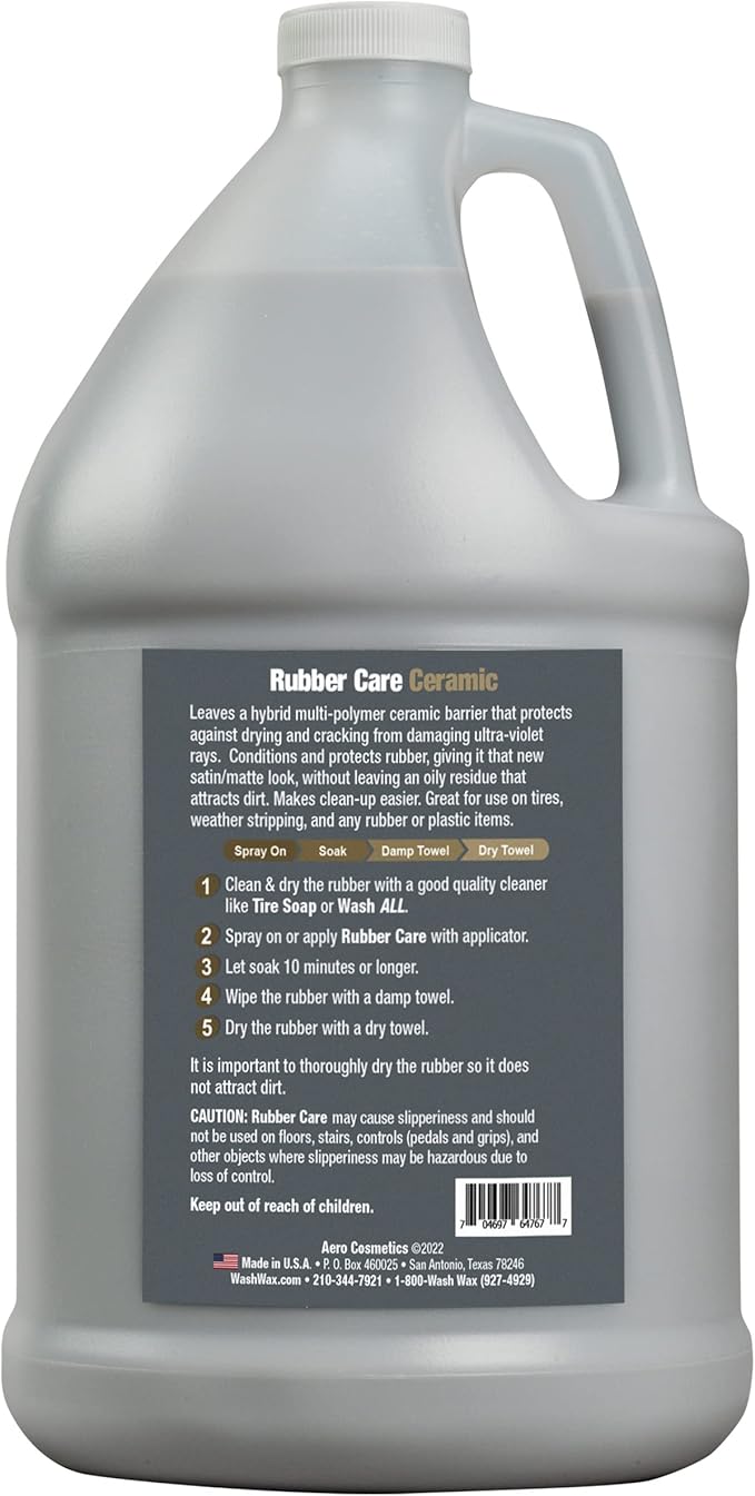 Ceramic Tire Dressing Protector, No Tire Shine, No Dirt or Brake Dust Attracting Residue 1 Gallon Satin/Matte Finish Stays Clean Longer Cleans Up Easier Aircraft Grade Better Than Automotive Products