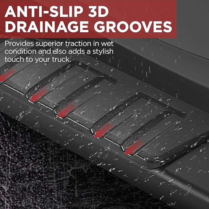 6" Running Boards Compatible with 2020-2025 GMC Sierra 2500HD 3500HD Crew Cab Black Aluminum Alloy Side Steps Nerf Bars