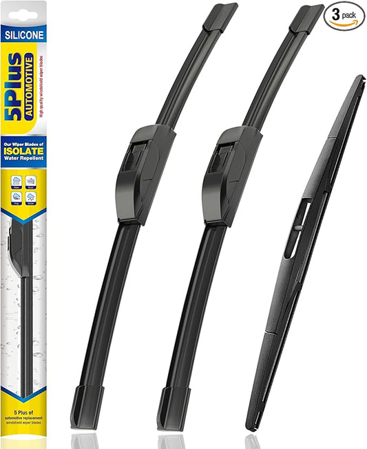 5 PLUS® Silicone Windshield Wipers Replacement for 2015-2019 SUBARU Outback 2014-2018 SUBARU Forester Wiper Blades(Set of 3),Automotive Replacement Windshield Wiper Blades For My Car-26"/17"/14"