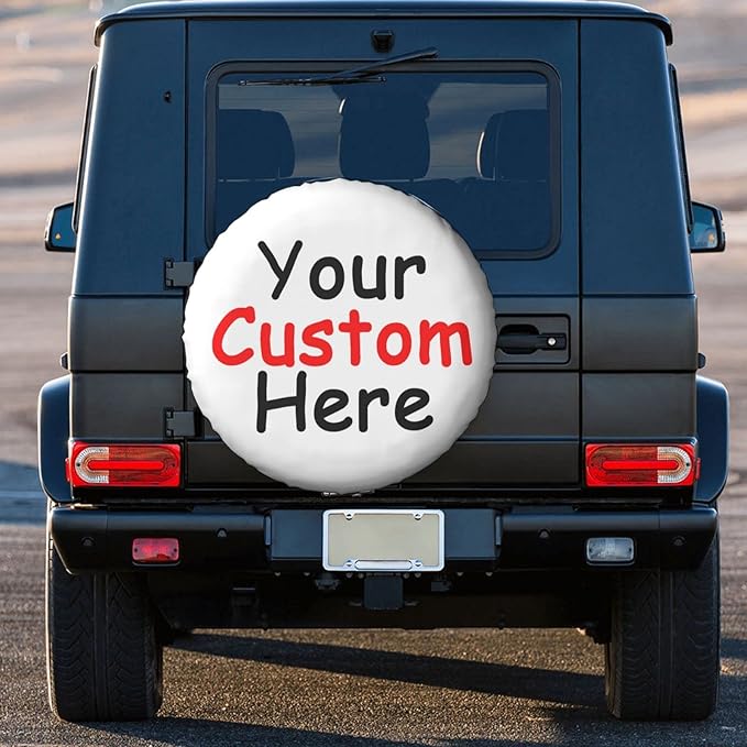 Custom Spare Tire Cover Personalized Tire Cover Add Your Own Design Photo Text Universal Waterproof Wheel Tire Protectors Fit for Camper Truck Trailer RV SUV and Many Vehicle 17 Inch
