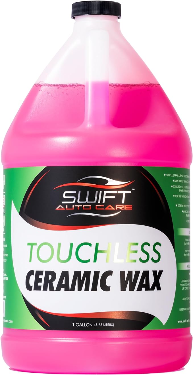 Swift Touchless Ceramic Foamable Wax (1 Gallon) – Spray On/Rinse Off For High-Gloss, Hydrophobic Protective Layer | For Foam Cannon & Foam Pump Sprayer After Car Wash | Wax Cars, Trucks, RV’s & More!