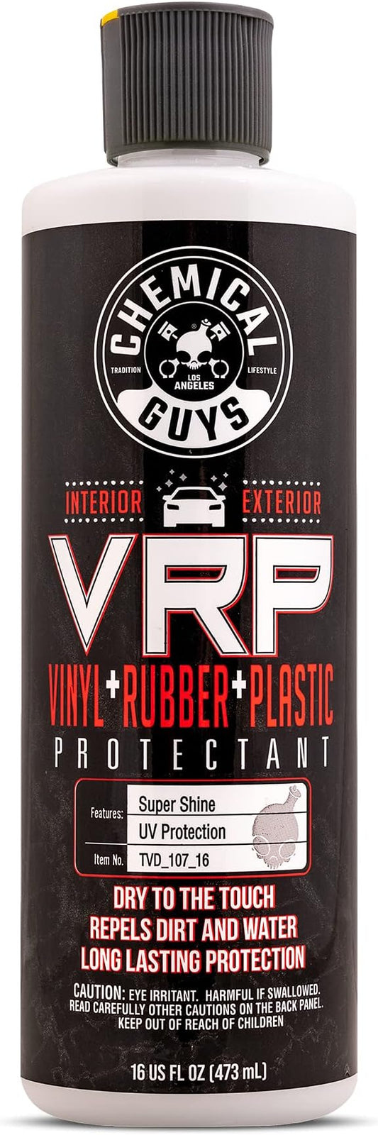 Chemical Guys VRP Vinyl, Rubber, and Plastic Dressing - Non-Greasy, Dry-to-the-Touch Shine for Tires, Trim, and More, Safe for Cars, Trucks, SUVs, RVs, and More - 16 oz
