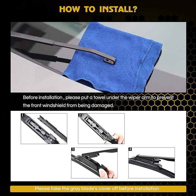 MIKKUPPA 22"+22" Wiper Wipers, Replacement for 2006-2011 Audi A6, 2005-2011 A6 Quattro, 2005-2011 C6, 2007-2011 S6, All Season Wiper Blades, Pack of 2