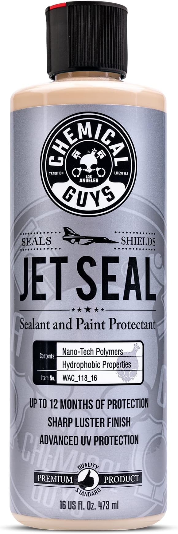 Chemical Guys JetSeal Anti-Corrosion Sealant & Paint Protectant - Advanced Paint Sealant for Cars, Trucks, Motorcycles, SUVs & RVs, Provides Durable Protection & High Gloss Finish, 16 oz