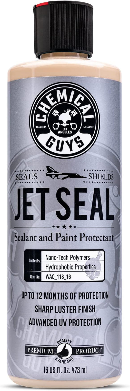 Chemical Guys JetSeal Anti-Corrosion Sealant & Paint Protectant - Advanced Paint Sealant for Cars, Trucks, Motorcycles, SUVs & RVs, Provides Durable Protection & High Gloss Finish, 16 oz