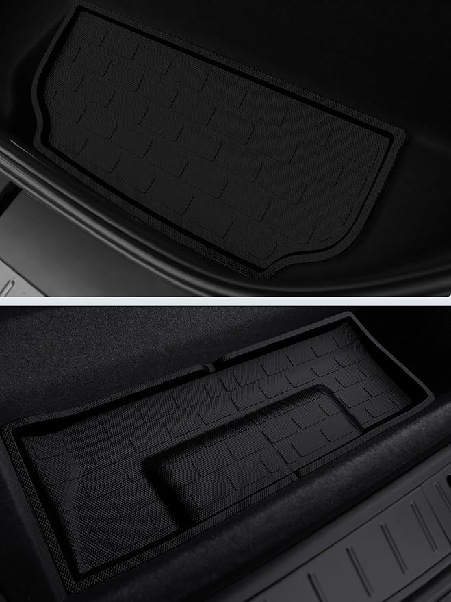 BASENOR 10PCS Tesla Model X Floor Mats 7-Seater All Weather Cargo Liner Mat XPE Car Mats Anti-Slip Trunk Mat Back Seat Cover Model X Plaid Accessories 2022-2026