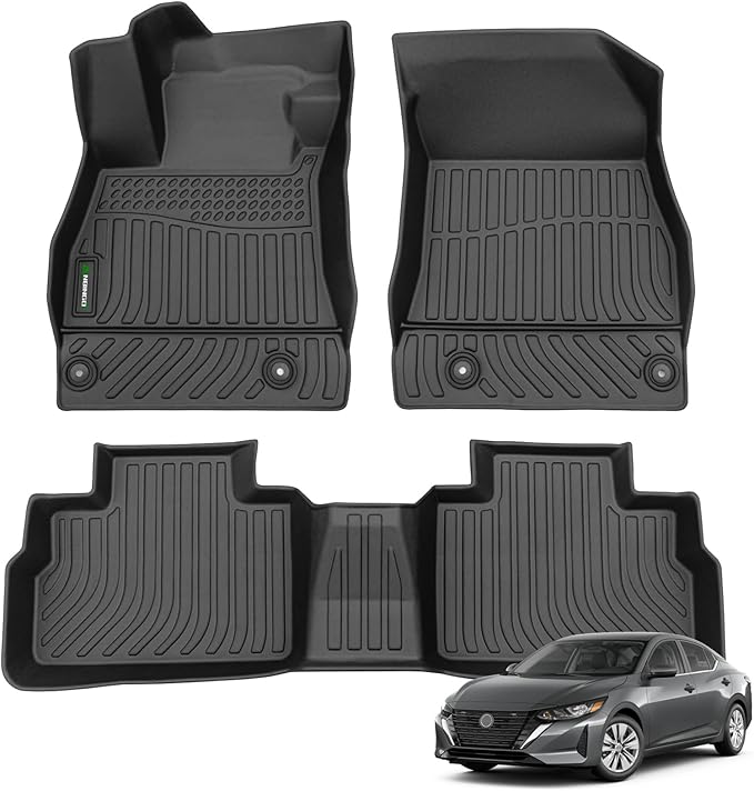ANBINGO-All Weather Floor Mats Custom for 2020-2025 Nissan Sentra S/SV/SR Sedan Waterproof Guard Automotive Sentra Floor Mats Sentra Accessories Full Set Black
