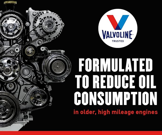 Valvoline High Mileage 150K with MaxLife Plus Technology Motor Oil SAE 10W-30 1 QT (Pack of 2)