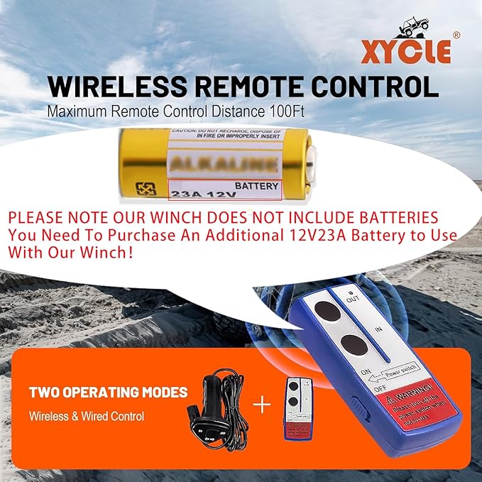 Winch13500lbs 12V WaterproofElectric Winch Synthetic Rope Electric Winch Towing Winch Boat Trailer Winch SUV 4-Wheel Drive Off-Road Vehicle with Remote Control 3/8 Synthetic Rope (Dark-Orange)