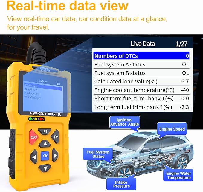 OBD2 Scanner Diagnostic Tool, 2024 Enhanced Detection Accuracy, Code Reader for Cars and Trucks 1996+, Check Engine Code Reader with Reset, Live Data, Printer, T600 OBDII Vehicle Maintenance