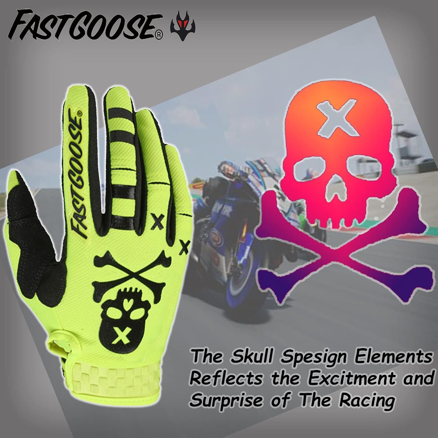Dirt Bike Motorcycle Gloves - Motocross, Motorbike & ATV Off Road Racing Sports Cycling Gloves
