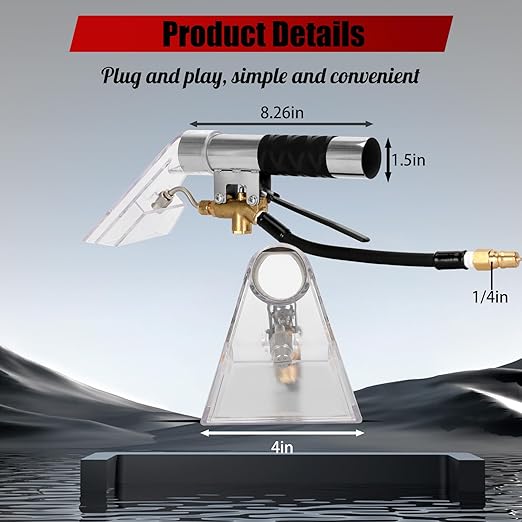 Extractors Upholstery and Auto Detailing Tool Hand Wand, Extractor Hand Tool with Clear Head for Mytee/ShopVac and Most Portable Carpet Attachments, Vacuum Hose Kits