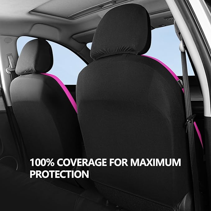 Neoprene Waterproof Car Seat Covers, Composite EVA Seat Covers, Car Seat Cover Front Seats Airbag Compatible, Universal Automotive Comfort for Most Cars,Trucks,SUVs(Black Pink 816)