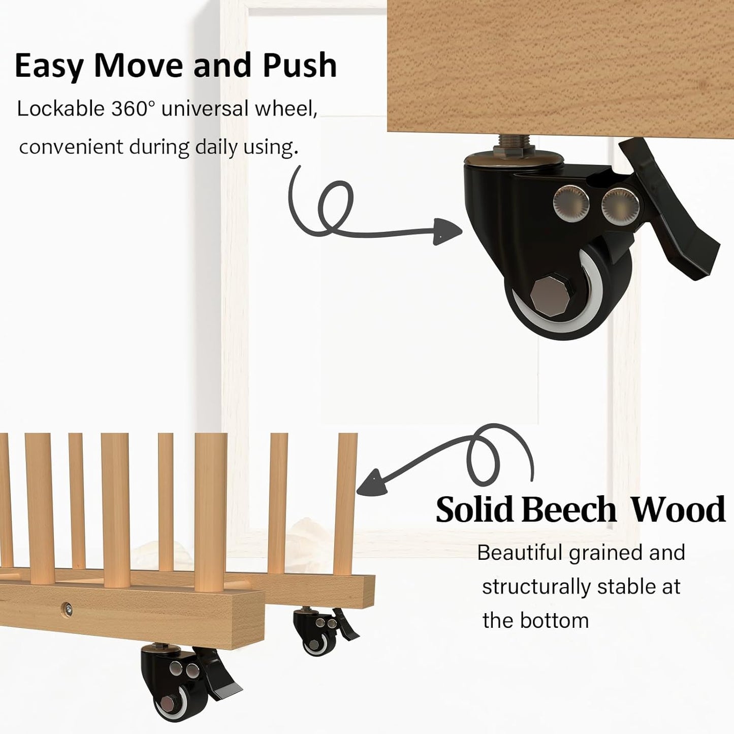 Art Storage Rack with Handle&Caster Wheels,Wooden Art Canvas Storage Stand,Art Drying Rack, Canvas Boards Rack for Drawing Board ,Art Studios,Panel,Artworks,Gallery