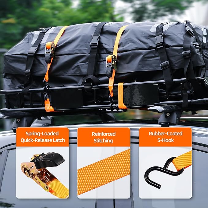 TANX 51" x 36" x 5" Roof Rack Cargo Carrier Basket with Waterproof Bag, Rooftop Cargo Carrier with Cargo Net & Ratchet Straps, Heavy Duty Roof Basket for SUV Truck, Hitch Cargo Carrier