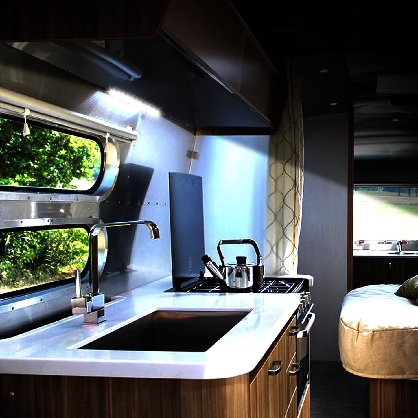 Linkstyle 12PCS 12V LED Interior Light Bar, Waterproof 28 LEDs COB Strip Light Super Bright Lights for Truck Boat Bike RV, White