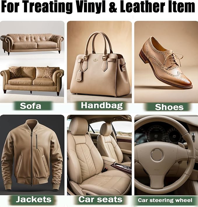 Leather Recoloring Balm, White Vinyl Leather Dye for Furniture Seat, Leather Repair Kit for Car Interior, Shoe Polish Paint