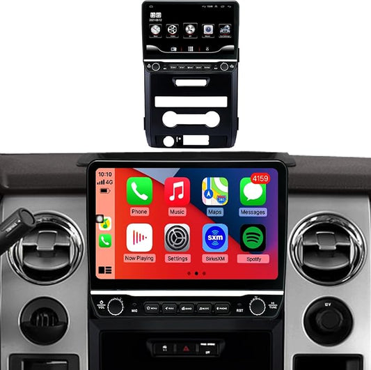 for Ford F150 Radio Upgrade 2009 2010 2011 2012,QLED Touch Screen Stereo,8 Core CPU,Carplay Android Auto Ready,Keep OEM Steering Wheel Control,Back Camera Included,Only fit Manual AC