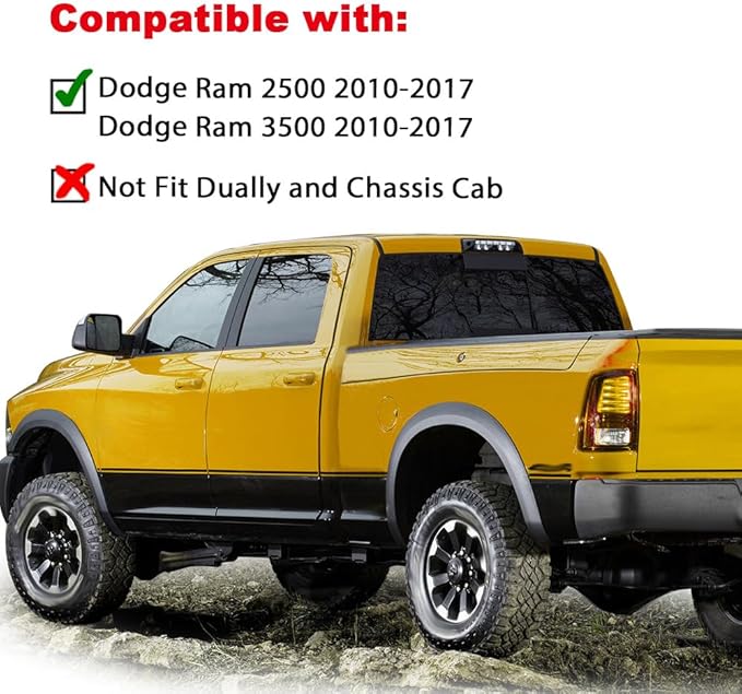 G-PLUS Fender Flares Wheel Cover trim Guards 4Pcs Compatible with 2010-2017 Dodge Ram 2500/3500 Factory Style(Do Not Fit Dually&Chassis Cab Models)