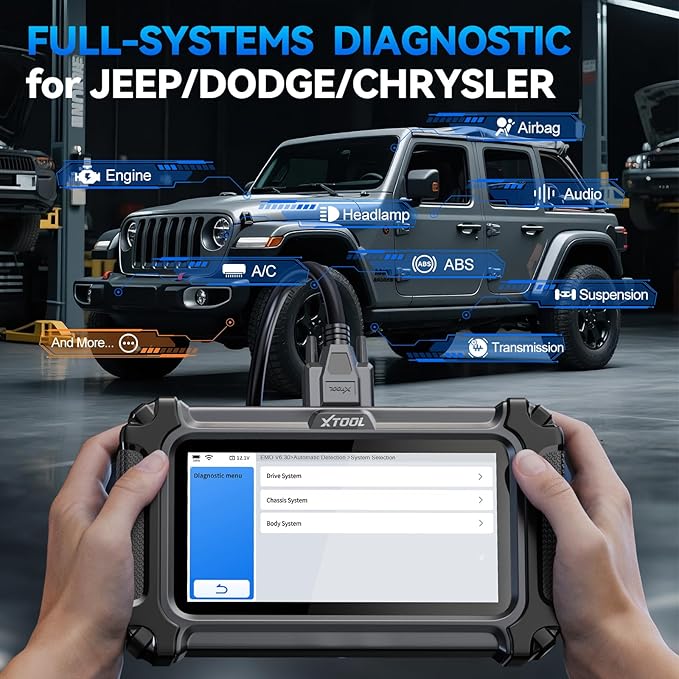 XTOOL IP500 for Jeep OBD2 Scanner, Full Systems Bi-Directional Scan Tool for Jeep/Dodge/Chrysler, with FCA AutoAuth, OBD2 Scanner Tool with All Reset -(Injector/EPB/ABS/BMS),CANFD,Lifetime Update