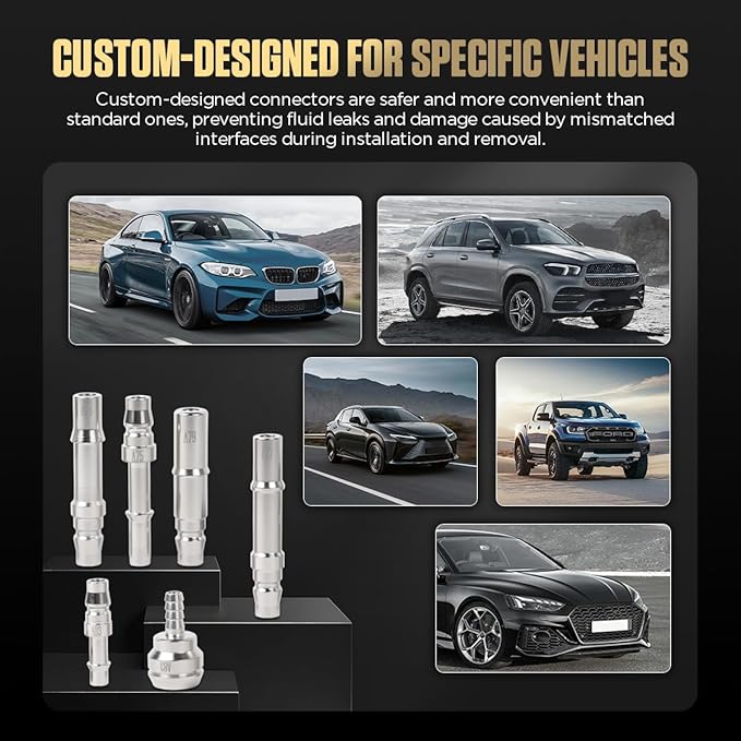 140PCS Transmission Fluid Fill Adapter Kit, Automatic Transmission Oil Filling Adapter Connector Kit,ATF Filler Adapter Set Compatible with Nissan, VW, Audi, CVT, BMW, Benz