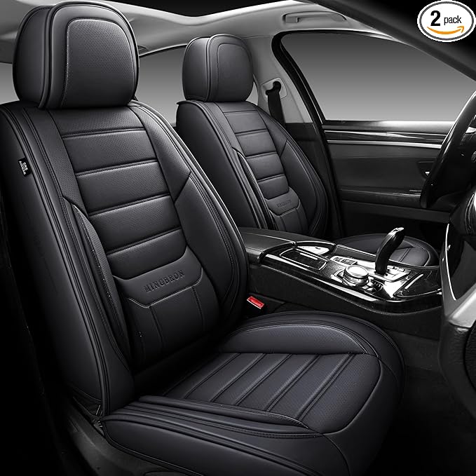 Seat Covers, Car Seat Covers Front Seats, Car Seat Cover, Car Seat Protector Waterproof, Car Seat Cushion Nappa Leather, Black Seat Covers Carseat Cover Universal Fit for Most Cars