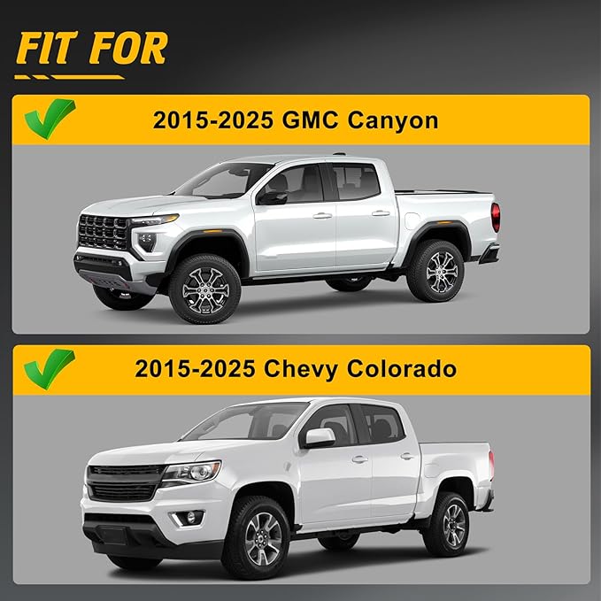 Running Boards Compatible with Chevy Colorado GMC Canyon 2015-2025 Crew Cab Two Stairs Offroad Heavy-Duty Steel Rock Sliders Step Bars Nerf Bars fit for 2015-2025 Chevrolet GMC Canyon CrewCab