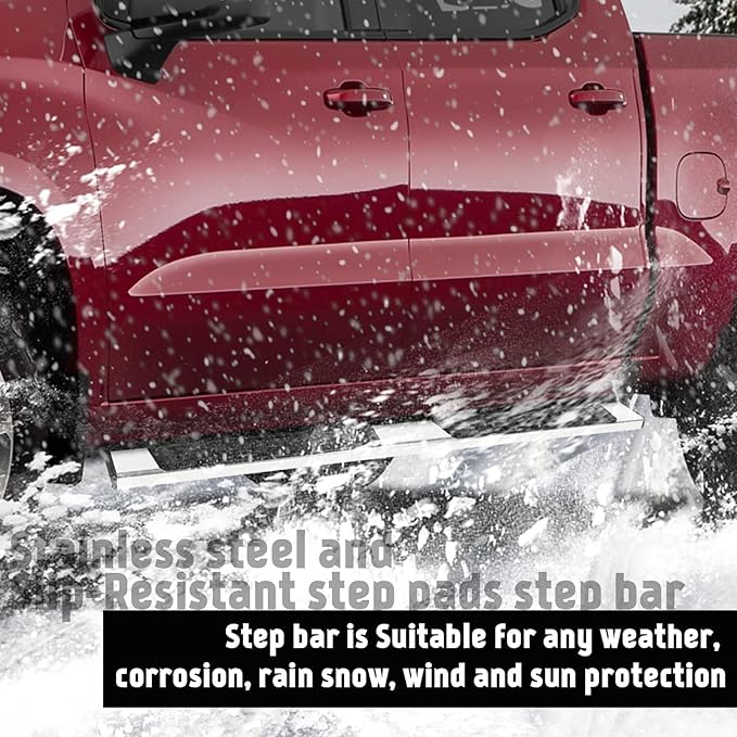 PZ 6" Crew Cab Running Boards for 2019-2025 Chevy Silverado/GMC Sierra 1500, 2020-2025 2500HD 3500HD Mirror Stainless Steel Side Step Nerf Bar