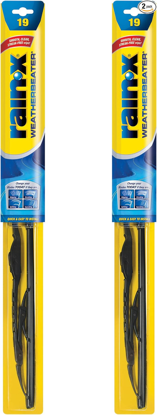 Rain-X 820153 WeatherBeater Wiper Blades, 19" Windshield Wipers (Pack Of 2), Automotive Replacement Windshield Wiper Blades That Meet Or Exceed OEM Quality And Durability Standards
