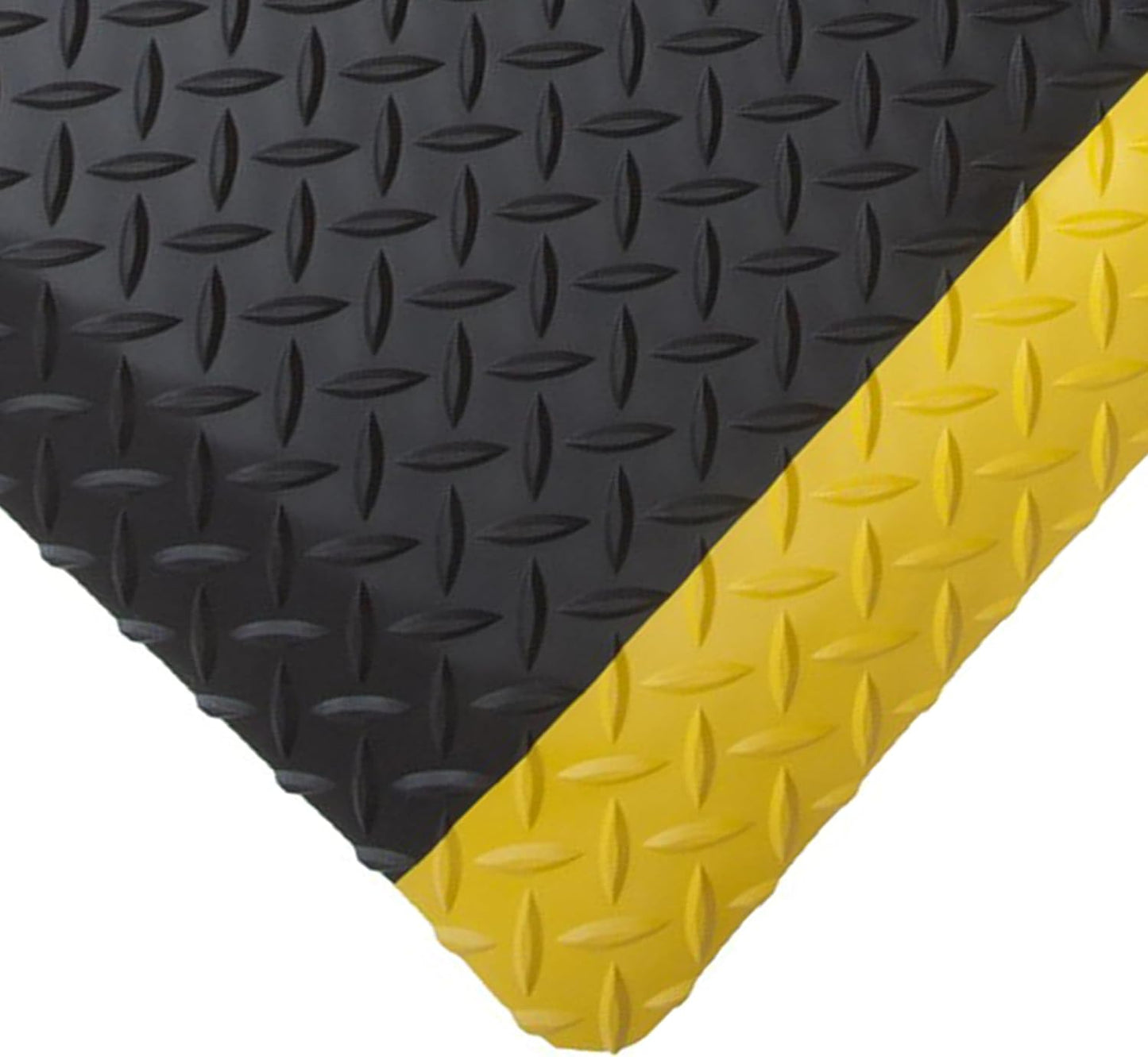 Rhino Mats, American Classic Diamond Anti-Fatigue Mats, Industrial Ergonomic Comfort Standing Mat for Work, Home, Garage, Office, Kitchen or Anywhere (Black/Yellow 1" Thick, 3 FT. x 25 FT.)