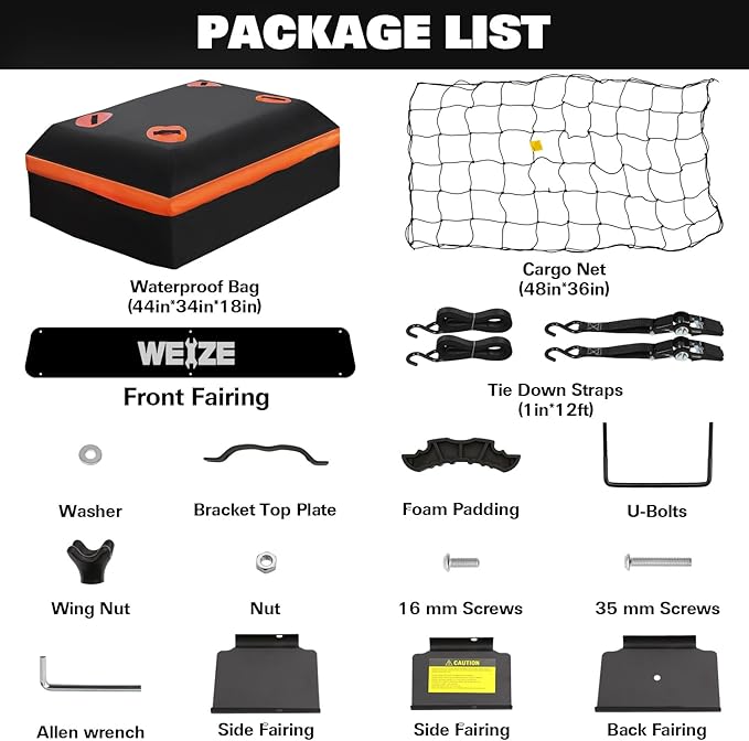 WEIZE Heavy Duty 64"x 39" Roof Rack, Rooftop Cargo Carrier Basket with Waterproof Bag, Tie Down Strap & Net, Car Top Luggage Holder for SUV, 200lb Capacity, Steel Construction