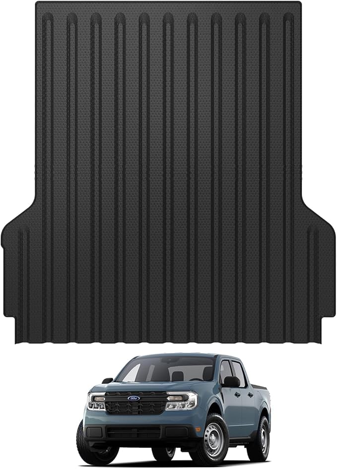 Ecarzo Truck Bed Mat Compatible with 2025 2024 2023 2022 Ford Maverick Accessories 4.5FT, All-Weather Protection TPE Cargo Liner with Heavy Duty Non-Slip Surface, Durable Pickup Car Bed Cargo Mat