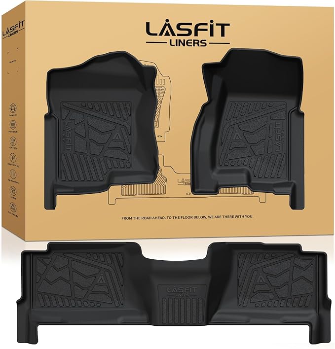 LASFIT Floor Mats for Chevy Silverado/GMC Sierra 1500 2500/2500 HD 1999-2007, 3500HD 2001-2007(2007 Fit Classic Body Only) Crew Cab, Suburban/Yukon XL/Escalade ESV (2nd Row Bench Seat Only) 2000-2006