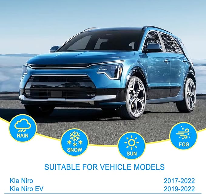 CJPPPZIW® Windshield Wipers-26 Inch+16 Inch+12 Inch Replacement for 2017-2022 Kia Niro/2019-2022 Niro EV Wiper Blades for My Car,Quality Front and Rear Wiper Blades(Pack of 3)