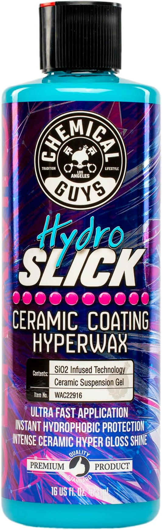 Chemical Guys HydroSlick Intense Gloss SiO₂ Ceramic Coating HyperWax - High Shine and Long-Lasting Protection, Safe for Cars, Trucks, SUVs, Motorcycles, RVs, and More - 16 oz