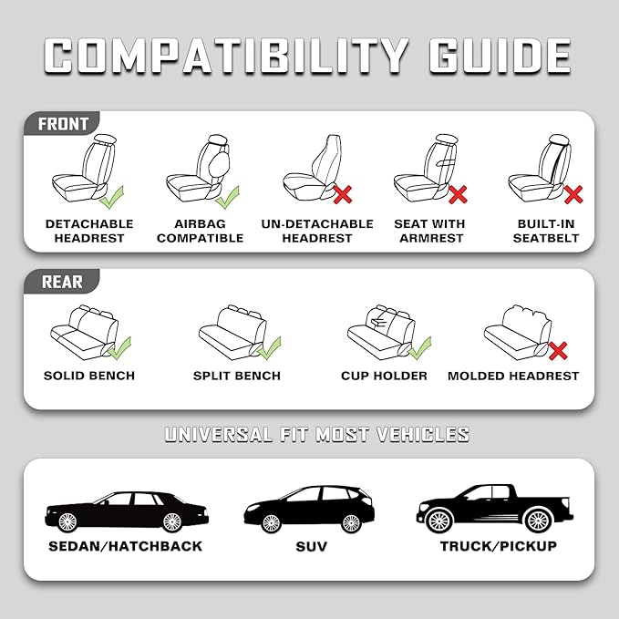 Car Seat Covers Full Set, 5 Seats Universal Linen Vehicle Cushion for Automotive Front and Rear, Seat Protectors Fit for Most SUV Truck Sedans Pick-up Jeep, Airbag Compatible (Brown)