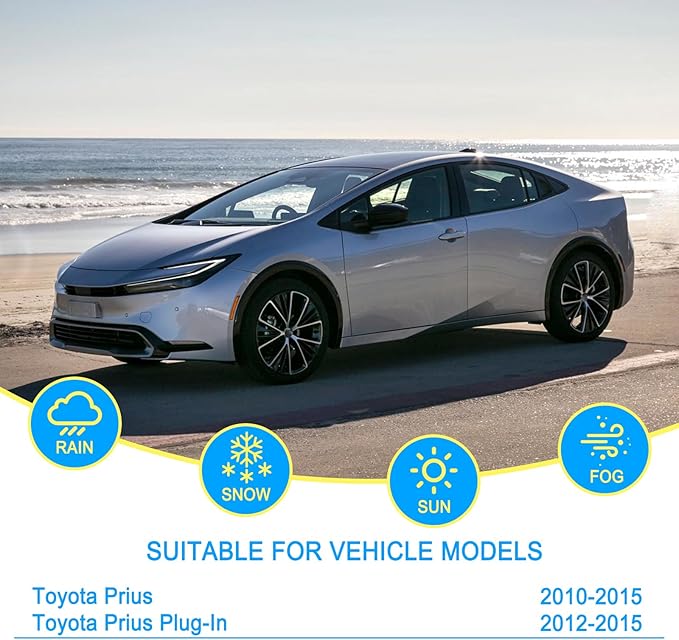 CJPPPZIW® Windshield Wipers-26 Inch+19 Inch+16 Inch Replacement for 2010-2015 Toyota Prius/2012-2015 Prius Plug-In Wiper Blades for My Car,Quality Front and Rear Wiper Blades(Pack of 3)