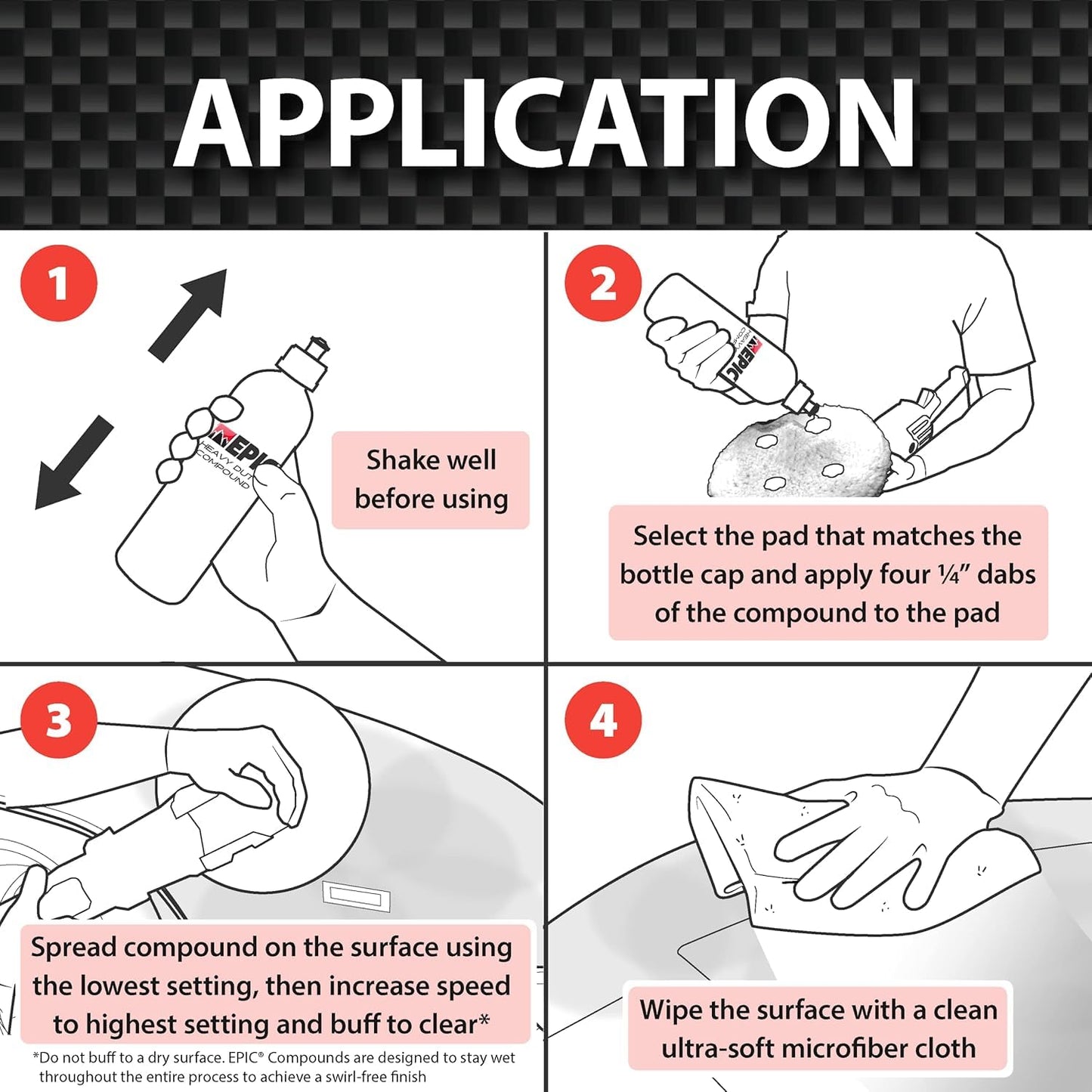 Malco Epic Heavy-Duty Car Polishing Compound – Best Deep Scratch Remover | All-in-One Compound for Polishing Car Paint | Dust-Free, Swirl-Free Finish | Removes P1500 Sand Scratches | 16 Oz. (109016)