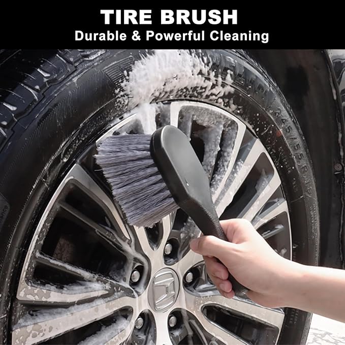 12Pcs Wheel Brush Kit for Cleaning Wheel and Tire, Wheel and Rim Brush, Car Detailing Brushes, Tire Brush, Bendable & Durable Car Wheel Rim Cleaner Brush Set,Car Detailing Cleaning Brush Supplies Kit